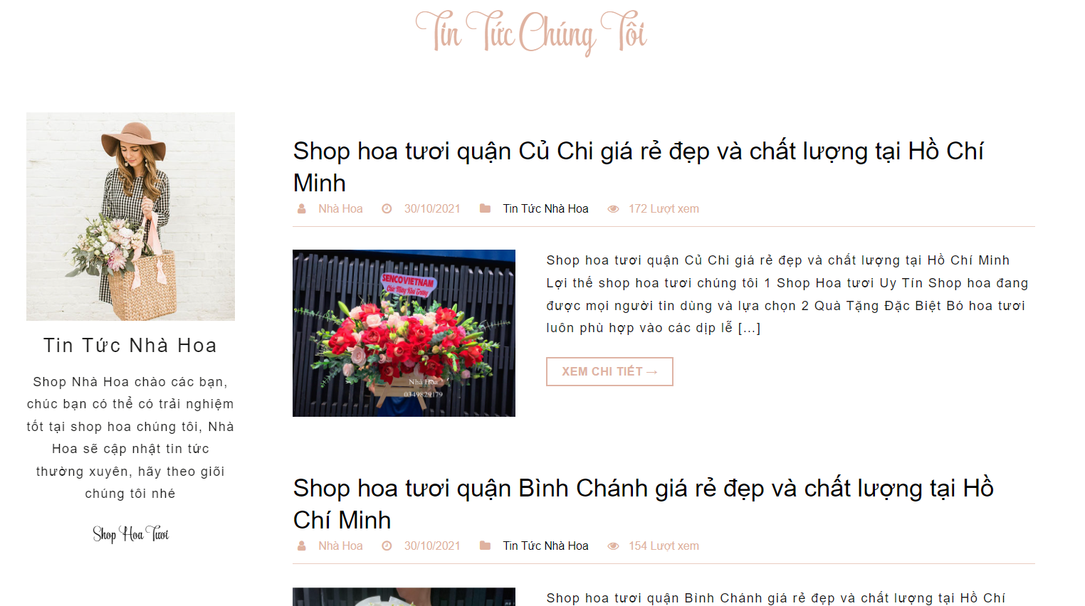 Trang tin tức shop hoa tươi