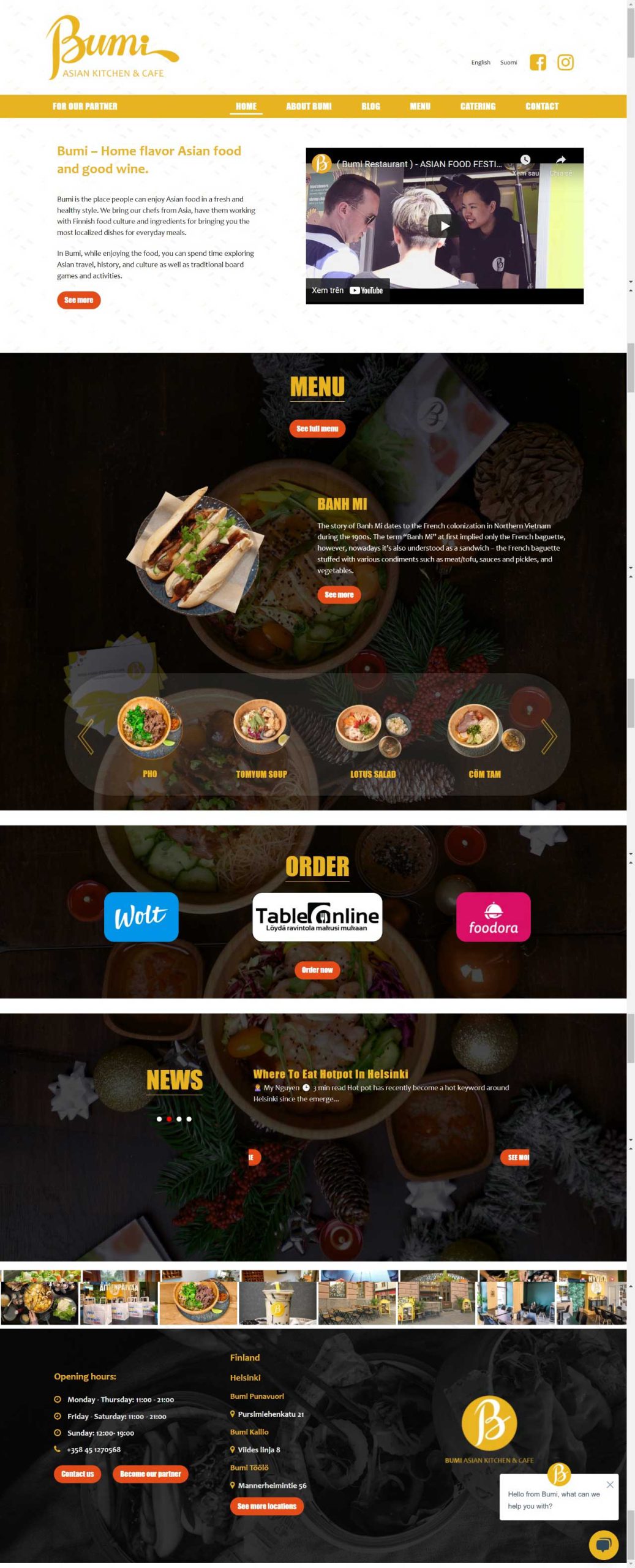 Website bumicafe đồ ăn