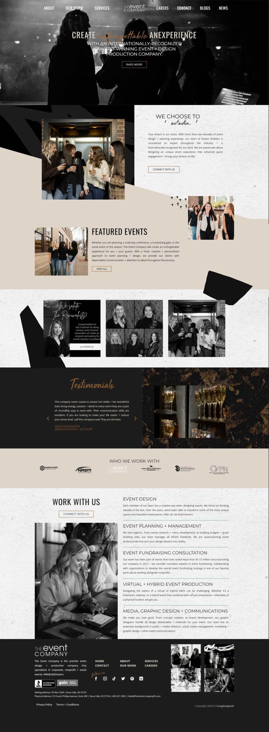 Thiết kế website event tổ chức sự kiện