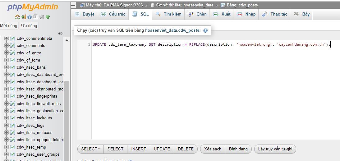 Các Câu Lệnh Sql Thay đổi Nội Dung Woocommerce Database Cộng Đồng Web